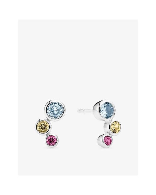 Sif Jakobs White Sardinien Tre Rhodium-Plated Sterling And Cubic Zirconia Stud Earrings