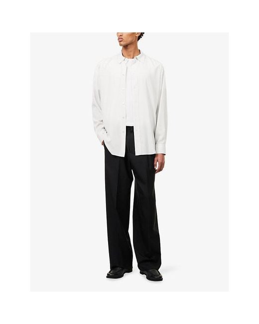 The Row Black Thom Pressed-Pleat Wool Trousers for men