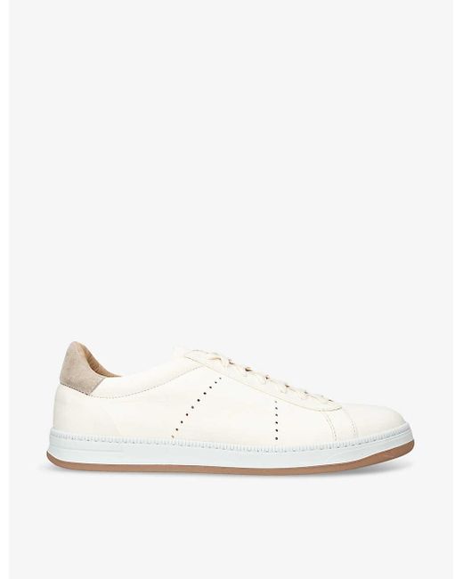 Eleventy White Chunky-sole Contrast-trim Leather Low-top Trainers for men