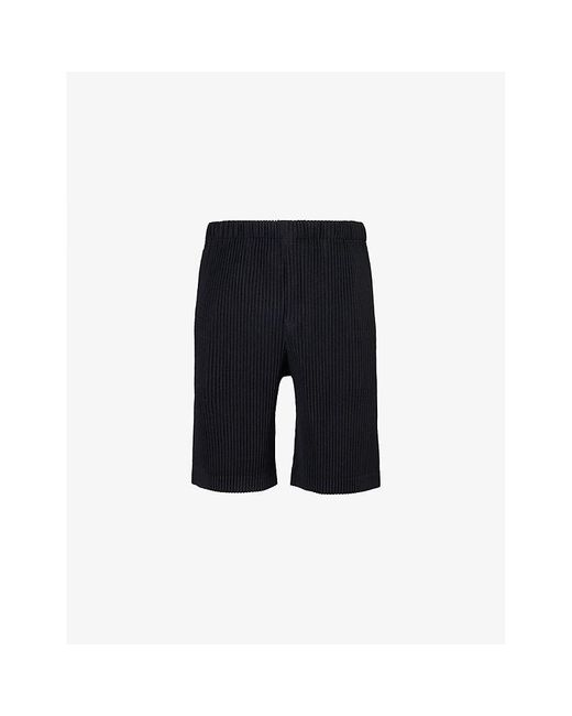 Homme Plissé Issey Miyake Black May Pleated Knitted Shorts for men