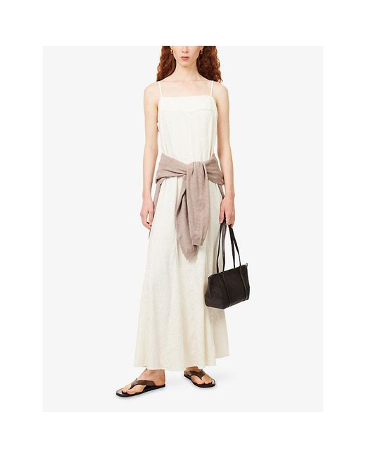 Samsøe & Samsøe White Sasiza Sleeveless Woven Maxi Dress