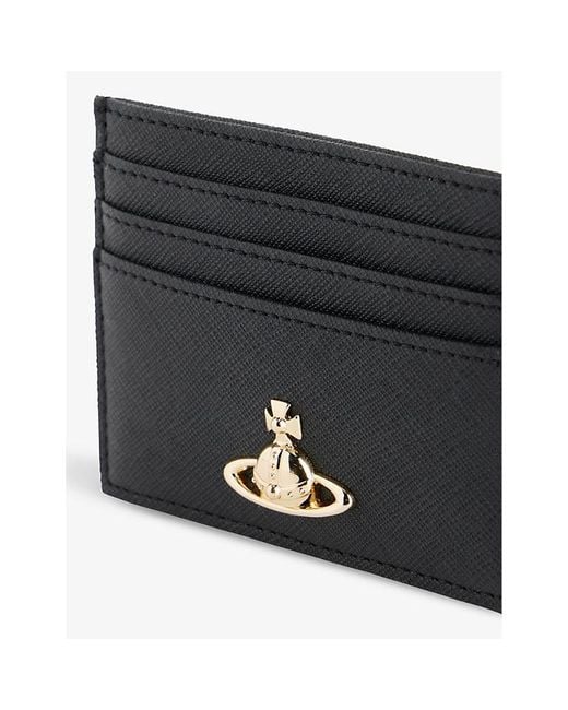 Vivienne Westwood Black Logo-plaque Leather Card Holder
