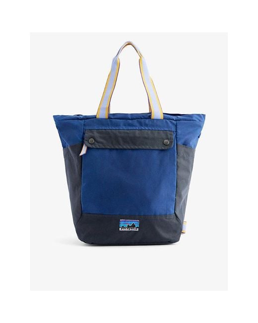 Patagonia Blue 50th Anniversary Brand-patch Waxed-canvas Tote Bag for men