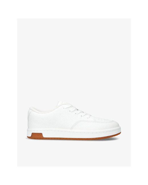 KENZO White Skate Low Tonal-stitching Leather Low-top Trainers for men