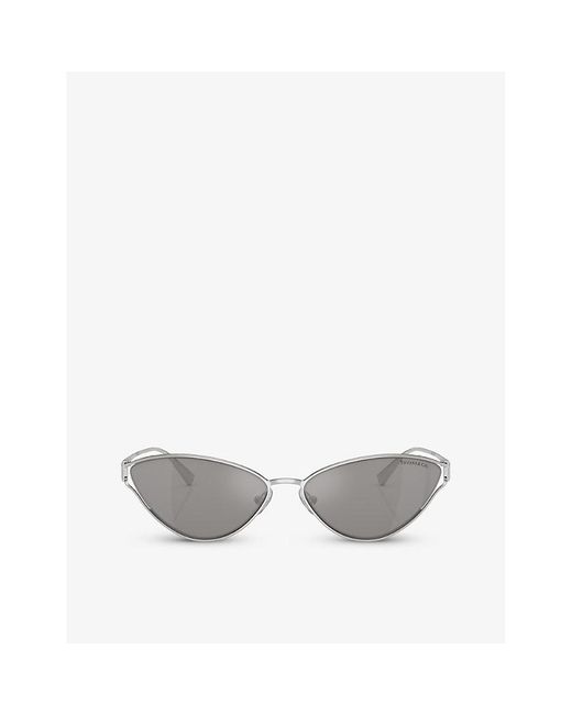 Tiffany & Co Gray Tf3095 Cat-eye Metal Sunglasses