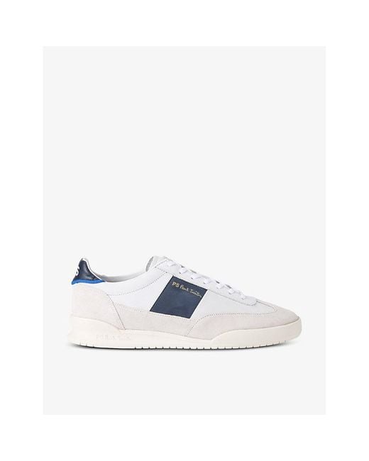 Paul Smith Blue Dover Brand-print Leather Low-top Trainers for men