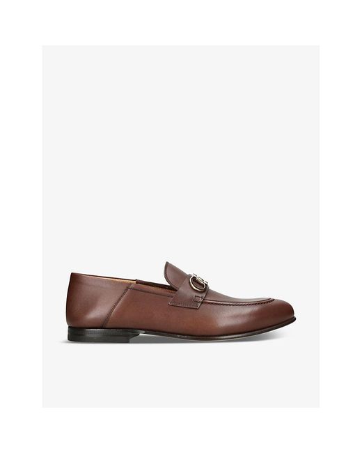 Ferragamo Brown Gancini Horsebit-embellished Leather Loafers for men