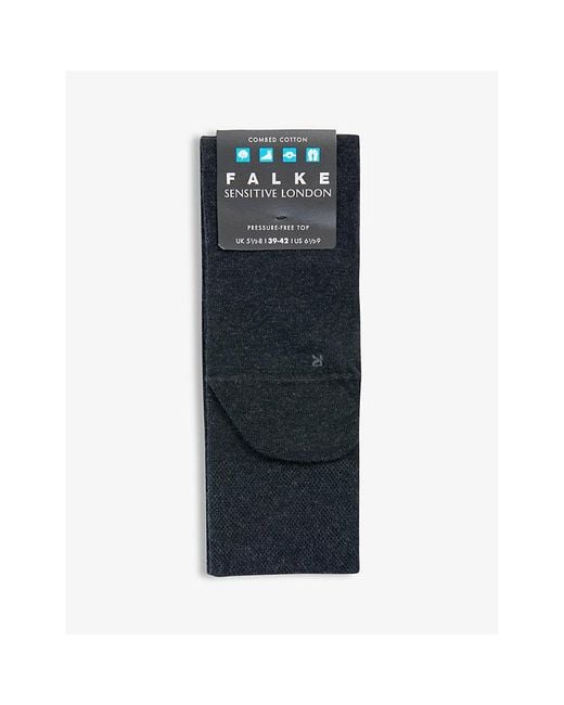 Falke Blue Sensitive London Mesh-Panel Cotton-Blend Socks for men