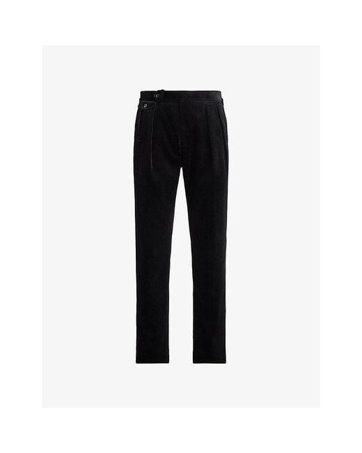 Polo Ralph Lauren Black Tapered-Leg Regular-Fit Corduroy Trousers for men