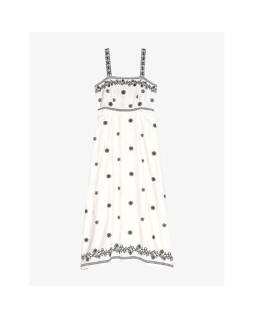 sachin and babi light blue dress Maje Embroidered Backless Dress | White