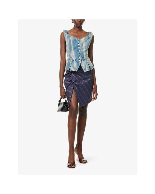 トップス Vivienne Westwood Monday best light blue Vivienne Westwood Monday Peplum Denim Vest in Blue | Lyst