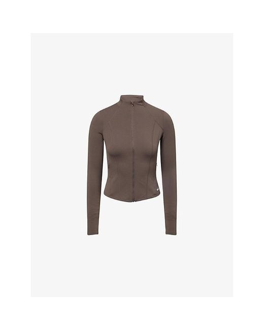 WE Are Tala Brown Dayflex Zip-Up Stretch-Woven Sports Jacket