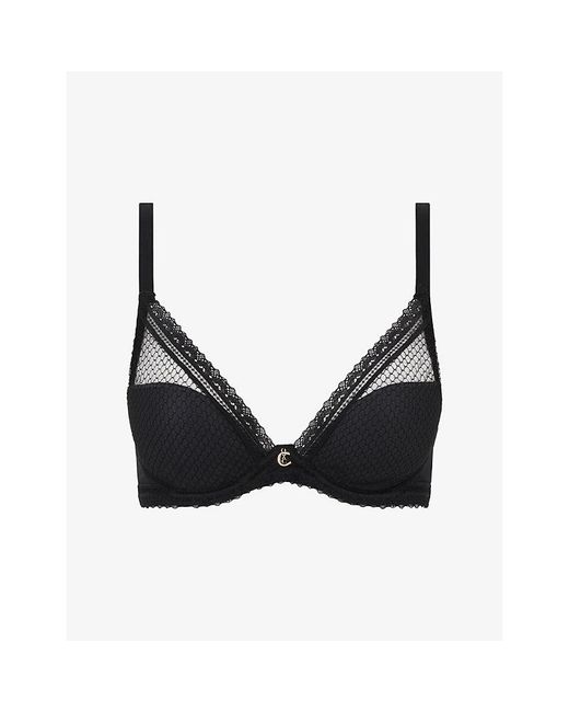 Chantelle Blue Romance Lace-Overlay Bra