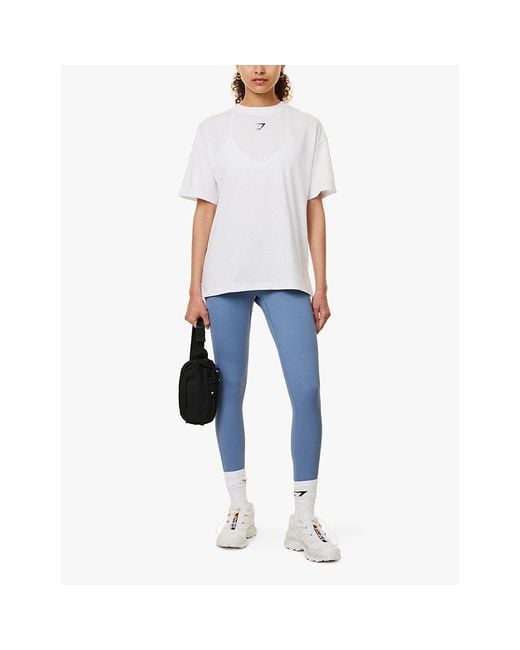 GYMSHARK White Gs Power Brand-Print Oversized-Fit Cotton-Jersey T-Shirt
