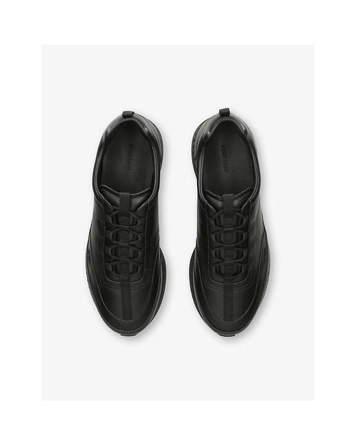 John Lobb Black Stream Laced Leather Trainers for men