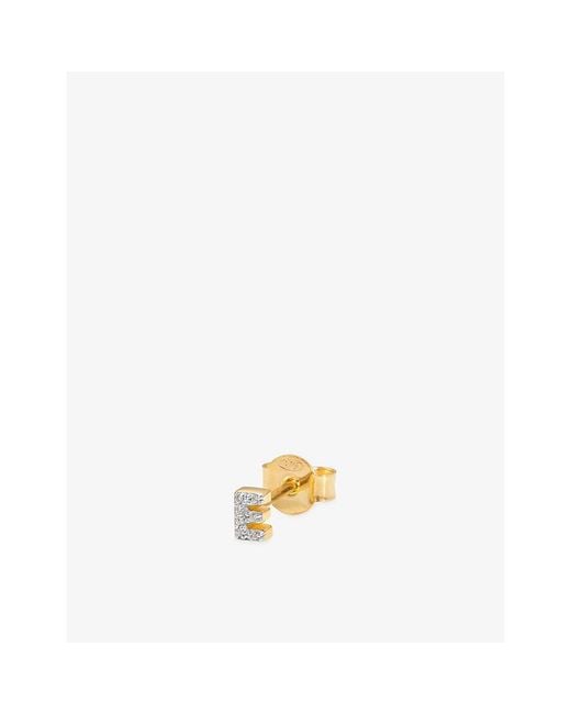 Missoma Metallic Pavé Initial E 18Ct Vermeil And Cubic Zirconia Single Stud Earring
