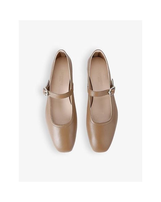 Le Monde Beryl Brown Mary Jane Leather Ballet Flats