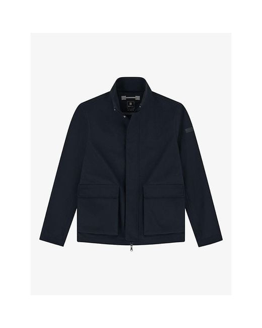 Boggi Blue B-Tech Zip-Up Woven Bomber Jacket for men