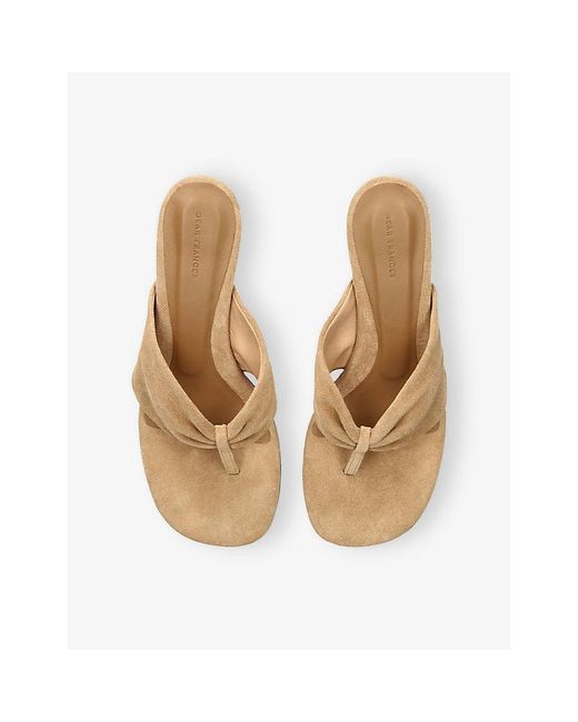 Dear Frances Natural Wrap Mid Suede Heeled Mules