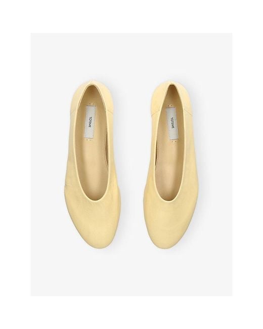 Totême Natural Slip Patent-Leather Ballet Flats