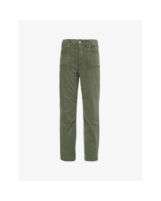 PAIGE Green Drew Mid-rise Slim-leg Stretch-woven Jeans