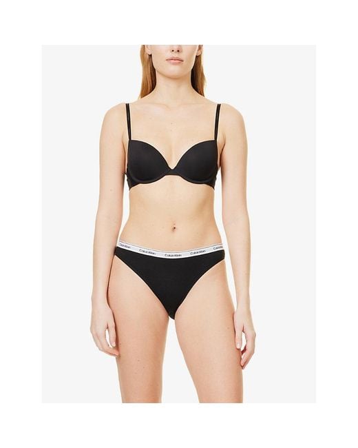 Calvin Klein Black Attraction Push-Up Stretch-Woven Plunge Bra