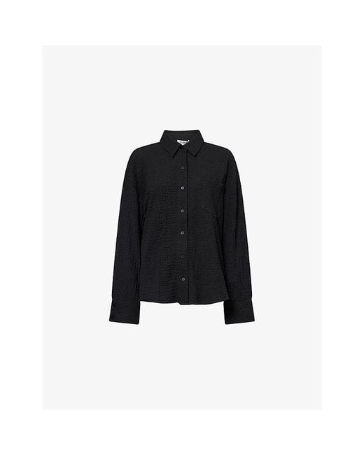 4th & Reckless Black Roselle Crinkle Woven Shirt
