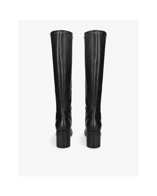 MM6 by Maison Martin Margiela Black Anatomic 70 Leather Heeled Knee-High Boots