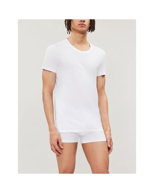 Hanro White Cotton Superior Cotton-Blend T-Shirt Xxl for men
