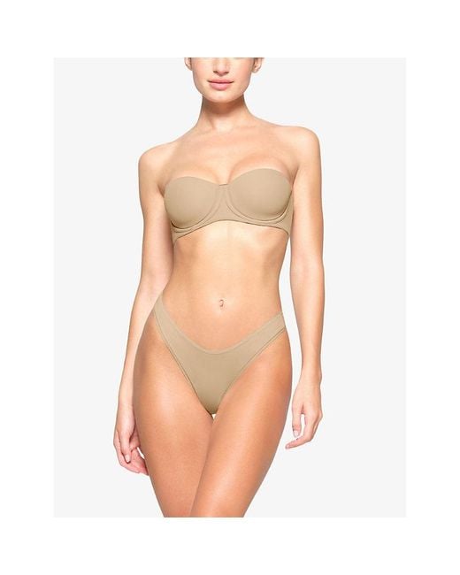 Skims White Fits Everybody Strapless Stretch-Woven Bra
