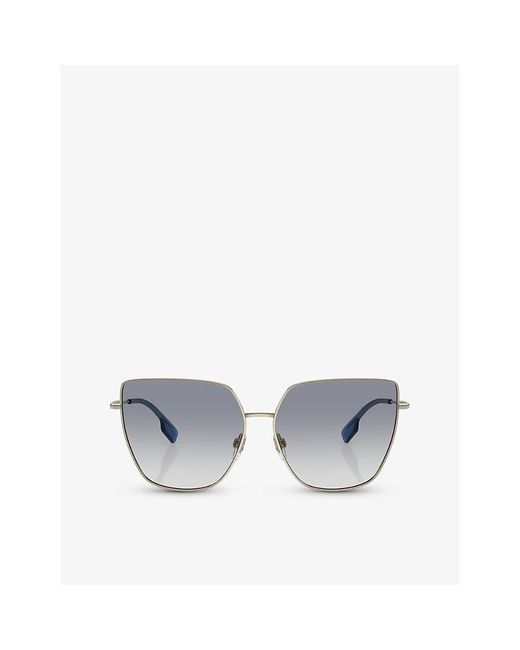 Burberry Gray Be3143 Alexis Butterfly-frame Metal Sunglasses