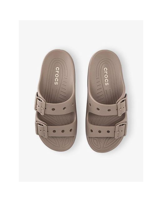 CROCSTM Brown Saturday Two-Strap Rubber Sandals