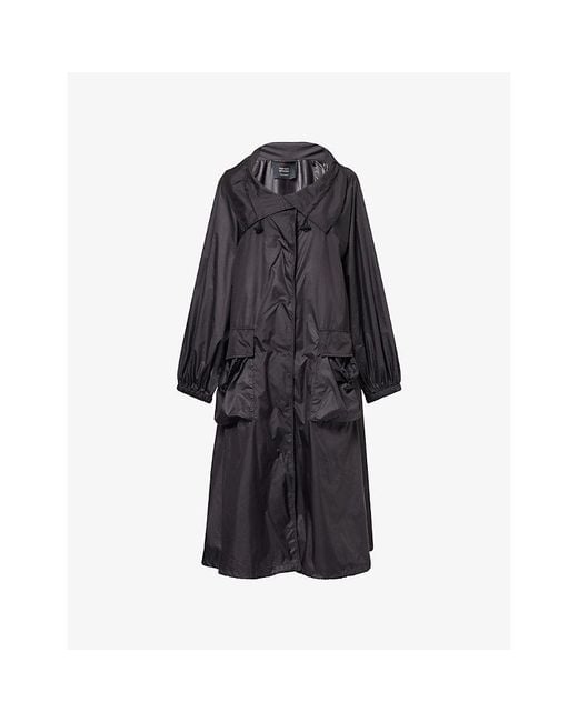 Perfect Moment Black Parachute Patch-Pocket Woven Coat