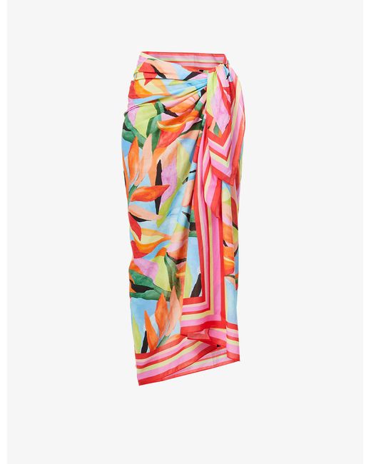 Seafolly Multicolor Tropfest Abstract-print Cotton Sarong