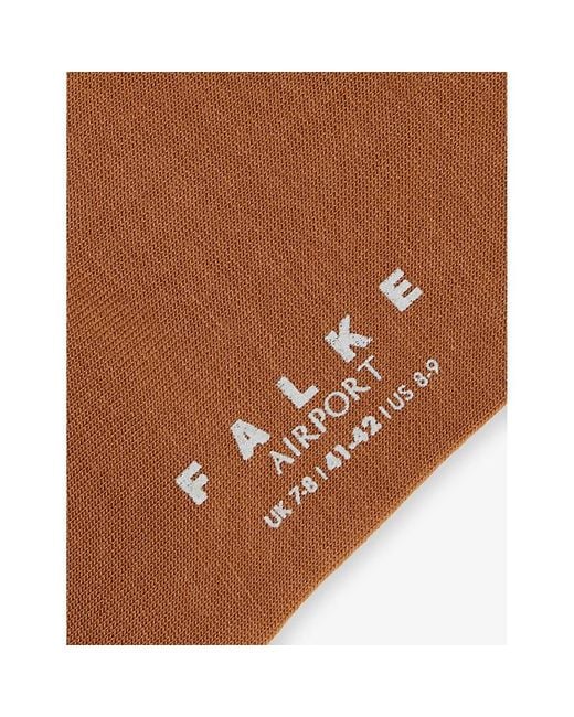 Falke Brown Airport Crew-Length Stretch-Cotton for men