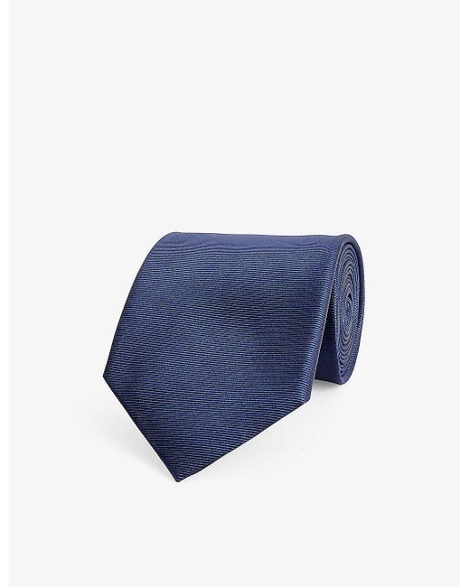Tom Ford Blue Twill-texture Silk Tie for men