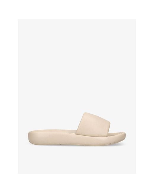 Fitflop Natural Iqushion Deluxe Ergonomic Leather Slides