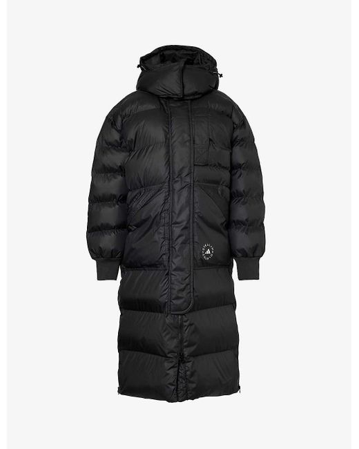 Adidas By Stella McCartney Black Truenature Padded Regular-fit Recycled-polyester Hooded Jacket