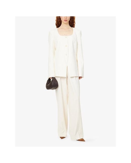 PAIGE White Westin Wide-Leg Woven Trousers