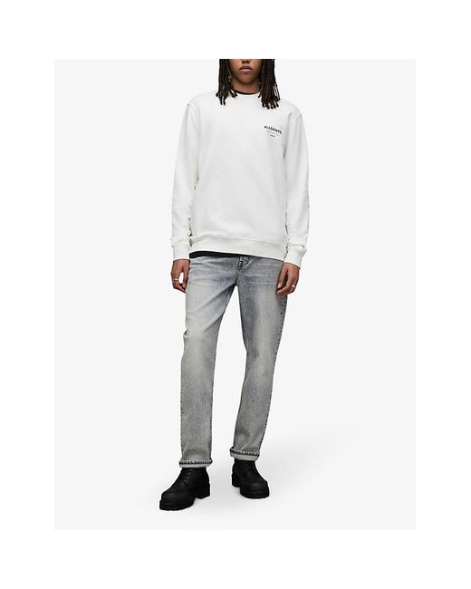 AllSaints White Underground Graphic-print Cotton Sweatshirt for men