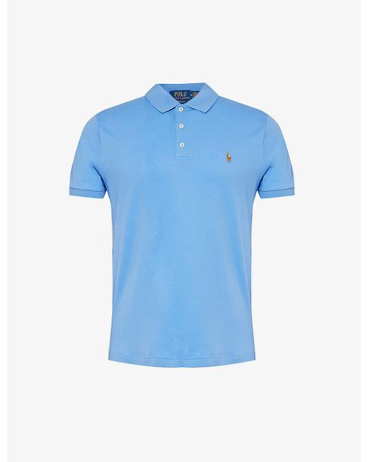 Polo Ralph Lauren Blue Pima Brand-embroidered Cotton-jersey Polo Shirt Xx for men
