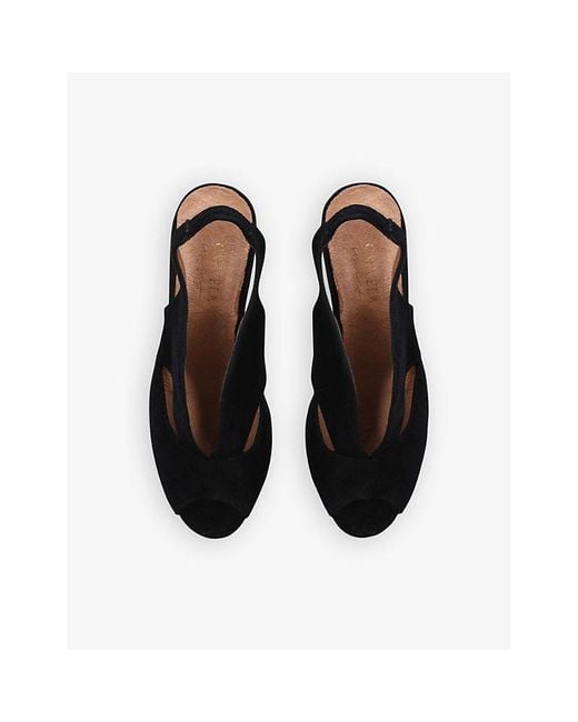 Carvela Kurt Geiger Black Arabella Cut-Out Suede Sandals