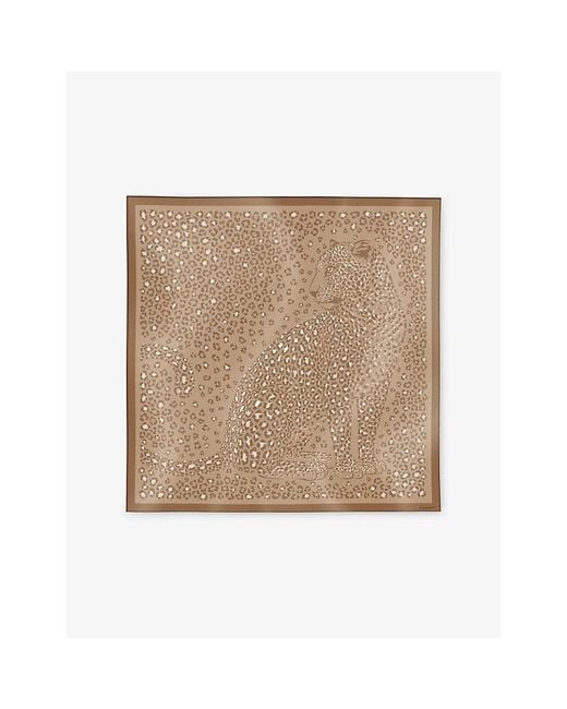 Cartier Natural Panthère Dots Printed Silk-Twill Scarf