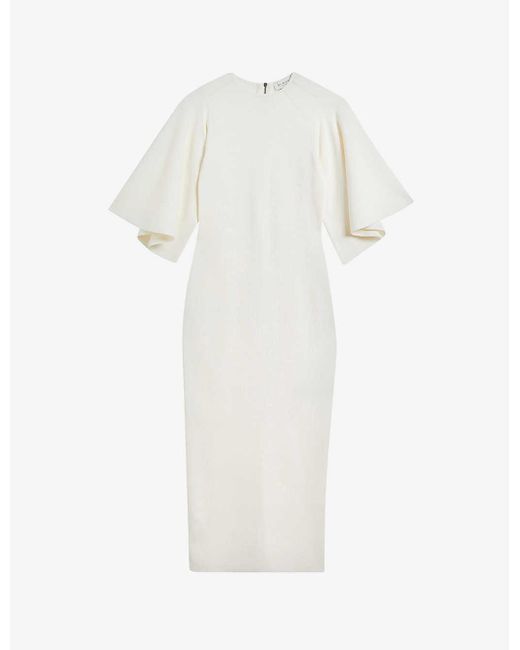 Ted Baker Lounia Flutedsleeved Bodycon Stretchknit Midi Dress in