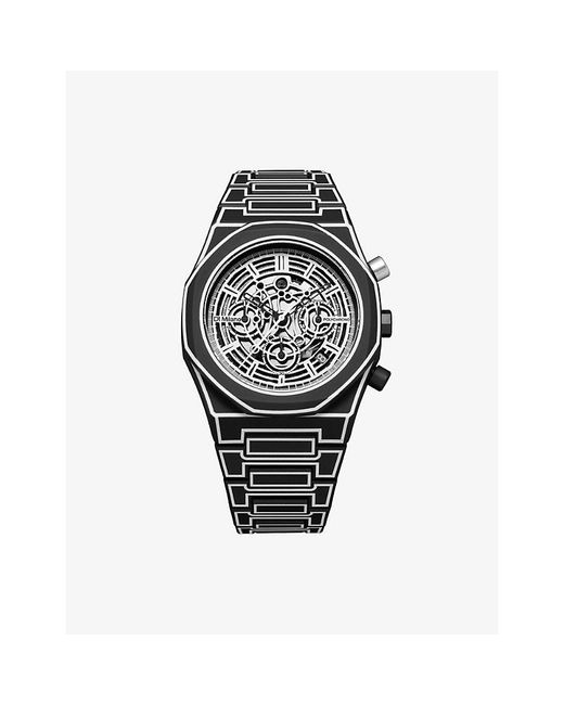 D1 Milano Black Polychrono Sketch Polycarbonate Watch 40.5Mm