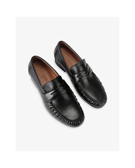 Steve Madden Black Passage Leather Loafers for men