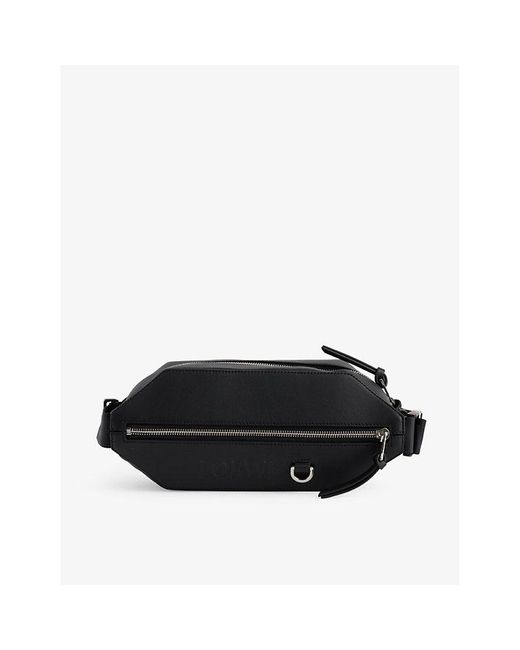 Loewe Black Convertible Sling Leather Cross-body Bag for men