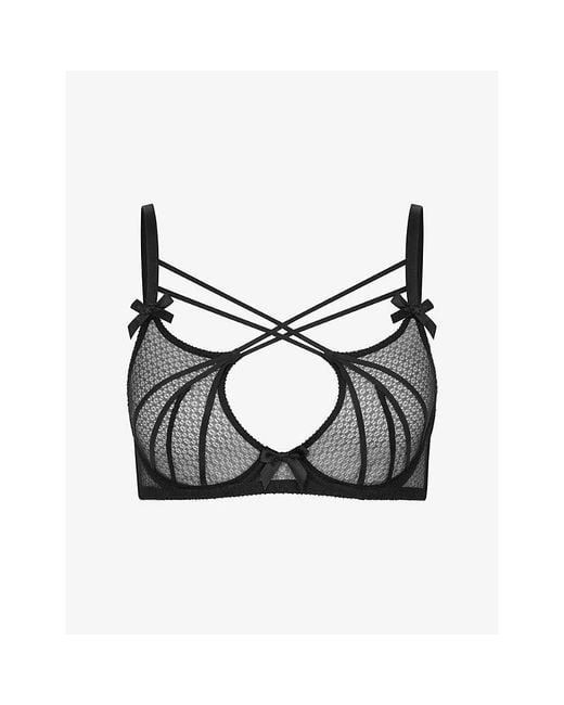 Agent Provocateur Black Nicki High-Neck Underwired Mesh Bra