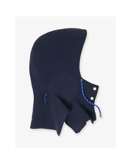 Maje Blue Waterproof Drawstring Shell Hood