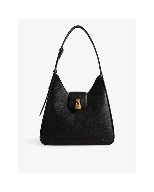 Ted Baker Black Chelse Padlock-embellished Leather Shoulder Bag